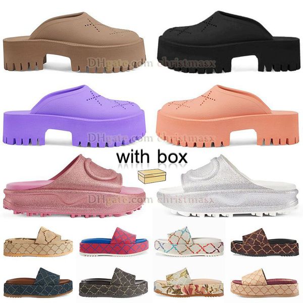 Dhgate Sandals Sandals Famosos Designer feminino House Slippers de verão Slides de borracha de borracha rosa Treinador bordado Sandales Fashion Sapatos de praia luxuosa com caixa