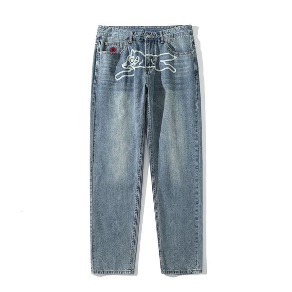 Herren Jeans Vintage Dog Y2K Baggy Herren Stickerei Straight Washed Denim Cargohose Streetwear Neutral Harajuku Ropa Hombre Hose 230329