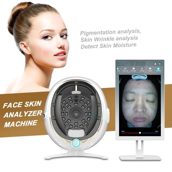 21.5 polegadas Tela mais avançada 28 milhões de pixels HD Lâmpada de madeira Detector de cuidados com a pele do detector Face Skin Analysis Machine Facial Skin Analyzer System