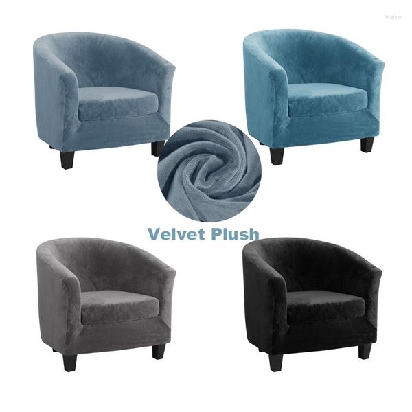 Chaves de cadeira Chaves Velvet Arc Seat Sofá Elastic Tambairs Room de Living Slipcovers Club Slipcovers com Almofada