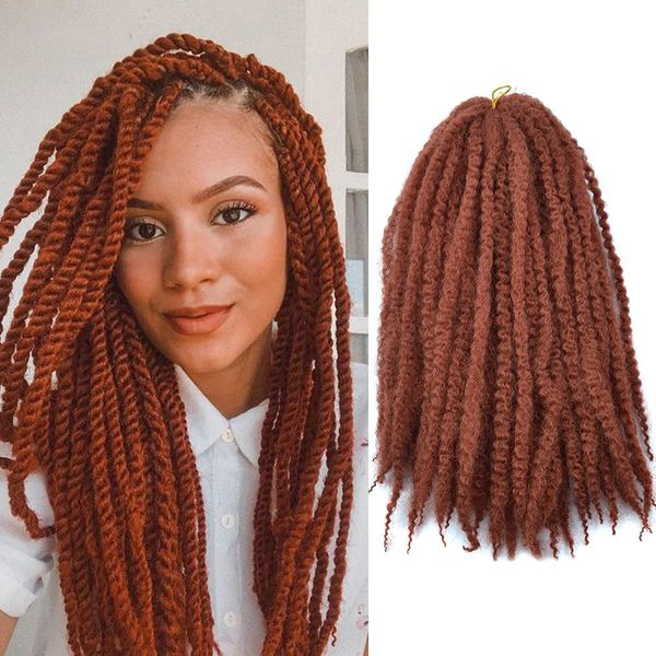 18 polegadas de crochê sintética Marley Extensões de cabelo Red Cor #118 #350 Afro Kinky Braid Cuban Twist Marley Hair