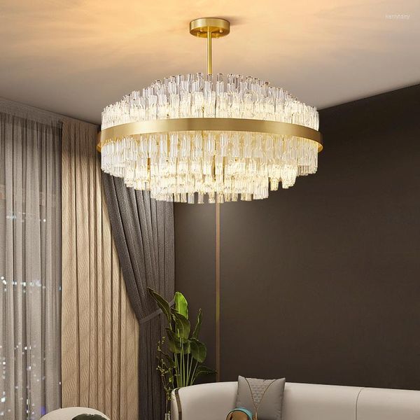 Люстры современный роскошный светодиодный люстр Crystal Simple Living Room Dining Lighting Designer Creative Art