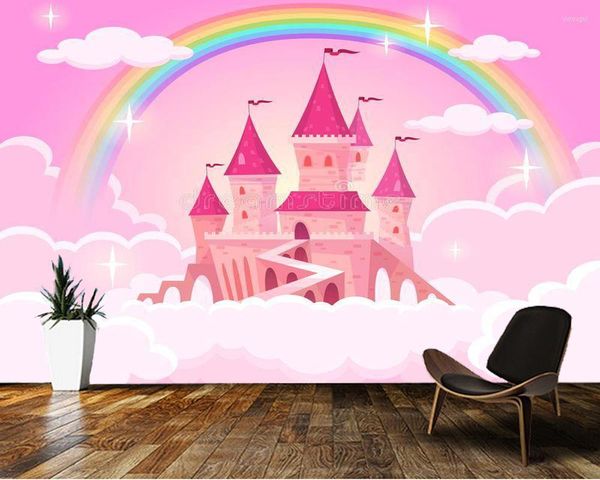 Tapeten Benutzerdefinierte Papel DE Parede Infantil Schloss der Prinzessin Wandbild für das Schlafzimmer Kinderzimmer Hintergrund Wandtapete