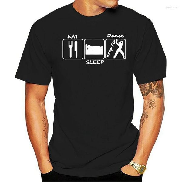 Camisetas masculinas 2023 algodão venda de verão Eat Sleep Dance Keep em forma de exercício Trabalho com camisetas