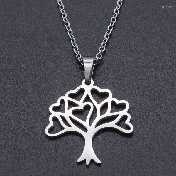 Collane con ciondolo Albero della vita Collana con ciondolo in acciaio inossidabile per donna Drop Dainty Fashion Jewelry all'ingrosso