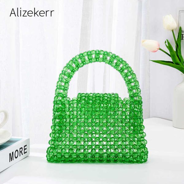 Bolsa de noite bolsa de cristal de cristal transparente feminino feminino de verão, maçaneta artesanal gree