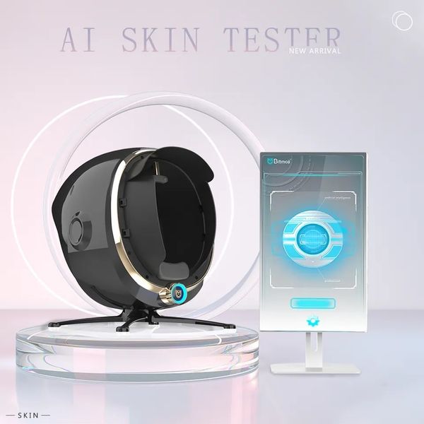 Tela de 21,5 polegadas 3D Magic Tester Sistema de espelho facial portátil para uso em spa - Máquina avançada de análise de pele e cabelo para escaneamento abrangente de acne e análise de pele