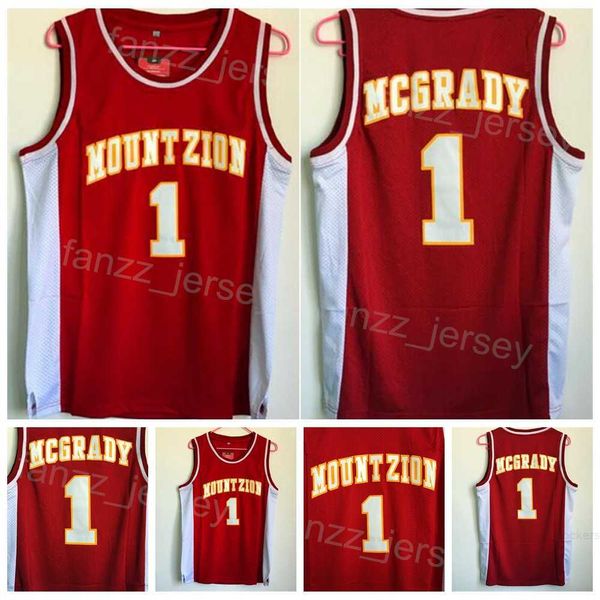 Maglia Tracy McGrady 1 Wildcats Mountzion Maglia da basket High School College per appassionati di sport Università Traspirante Colore della squadra Rosso Puro cotone cucito Uomo NCAA