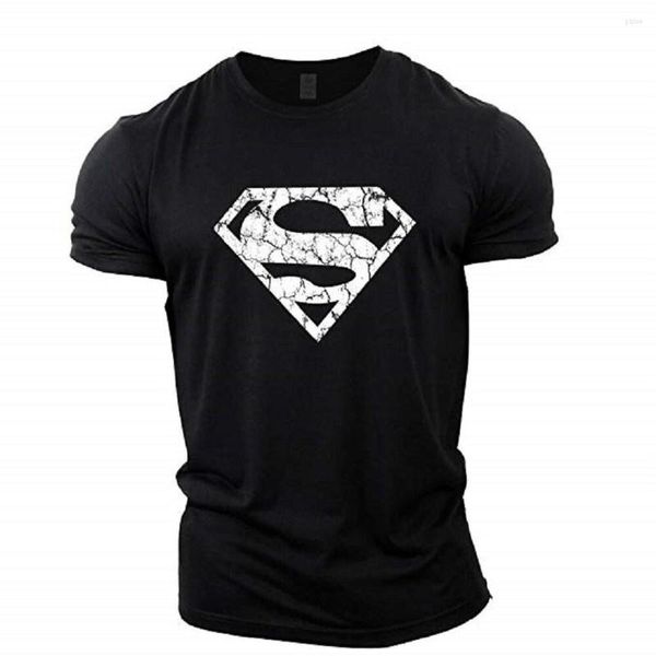 T-shirts pour hommes été noir Fitness Tee Super hommes mode sport haut à manches courtes 3D rue Hip Hop décontracté confortable T-Shirt grande taille