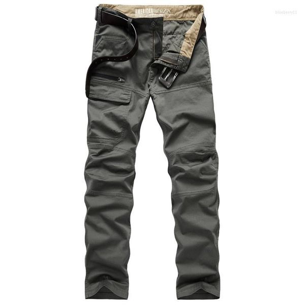 Herrenhose Herren Cargo Armee Militärische Taktische Hose Reißverschlusstasche Gerade Lose Lässige Baumwolle Herren Plus Größe 44