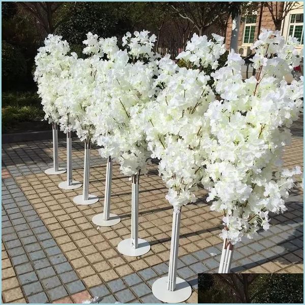 Dekorative Blumenkränze Dekoration 5 Fuß hoch 10 Stück/Los Slik Künstlicher Kirschblütenbaum Römische Säule Straße führt Fo Dh2Wp