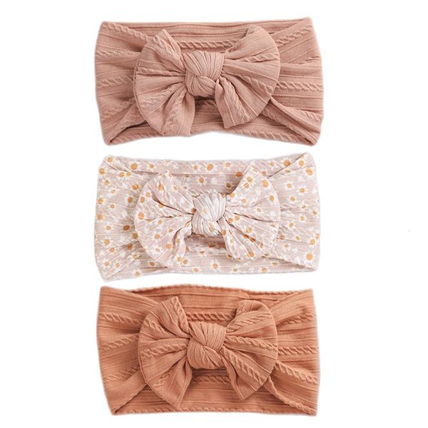 Haarschmuck 3pcslot Zopfmuster Baby Mädchen Stirnband Bandeau Bebe Nylon Stirnbänder für geborene Mädchen Gummiband 230328