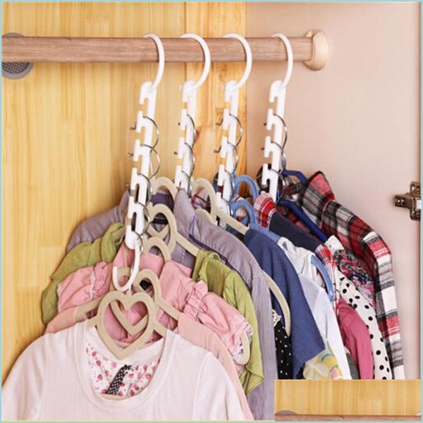 Cabides racks Roupas 3D Salvando o organizador do armário de roupas mágicas com gancho de coloração branca Drop Drop Home Garden Housekee Org Dhdm5