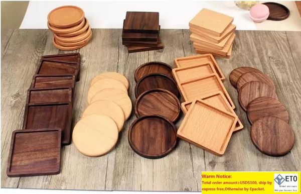 Coasterizantes de madeira de 4 estilos Coasters de chá de chá de chá de chá isolados tapetes de bebida isolados Tapete de mesa de mesa de mesa de decoração de casa itens de decoração