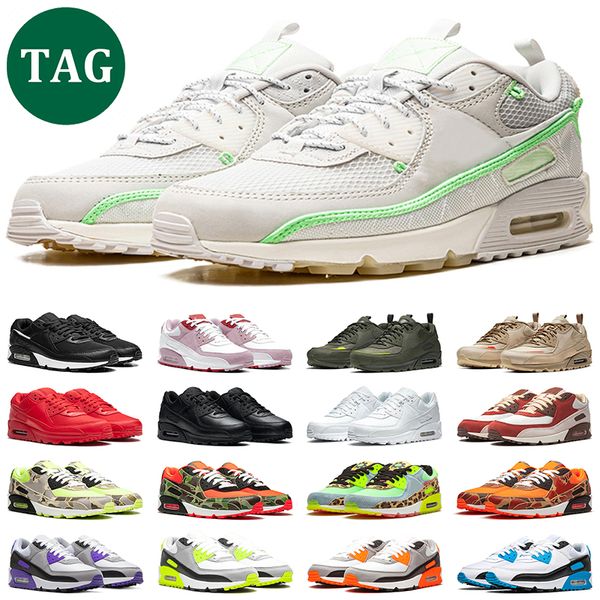 90  Reverse-Ente Camo Air Total Orange Dancefloor Grüne Turnschuhe sports Turnschuhe der Männer