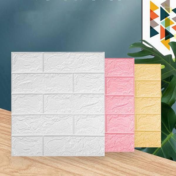 Papéis de parede 20pcs Autadensivo Adesivo 3D de tijolos DIY Diy Watersperme Wallpaper Papel da cozinha Decalques de parede de fundo teto de teto