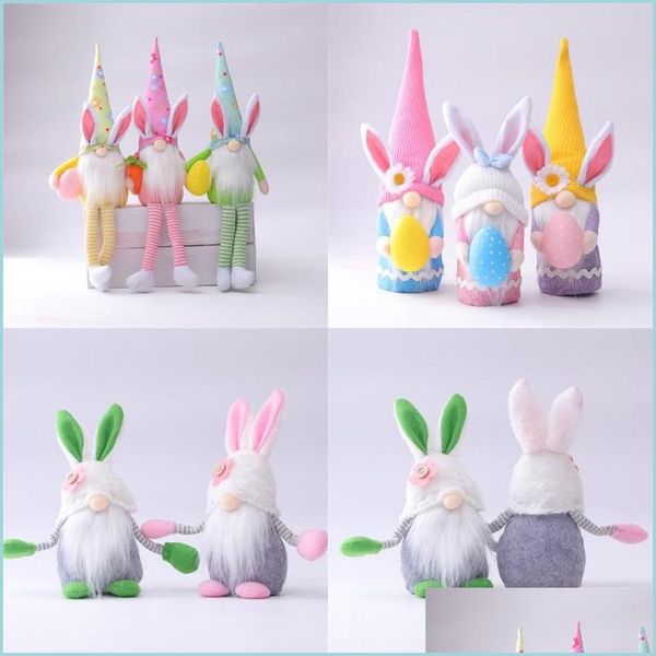 Andere festliche Partybedarf Osterzwerge Gesichtsloser Hase Zwergpuppe Kaninchen Plüschtiere Kindergeschenk Happy Home Decoration Drop Delive Dh18S