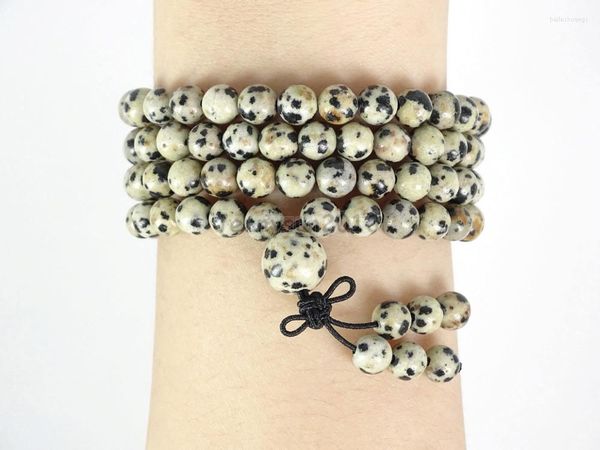 Strand Natural Dalmation Spot 6mm Gems Buddhist Stone 108 BEADS ORAR