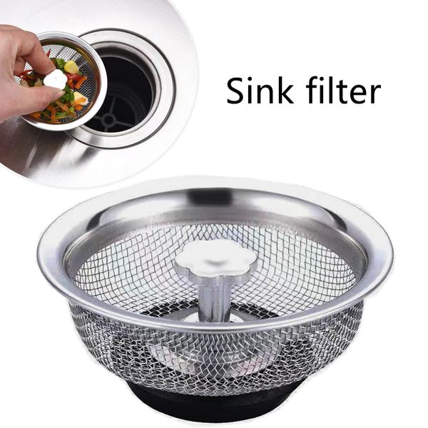 Filtro per lavello da cucina Filtro a rete per lavello Utensile da cucina Copriscarico per pavimento per bagno in acciaio inossidabile Raccoglitore per capelli per doccia