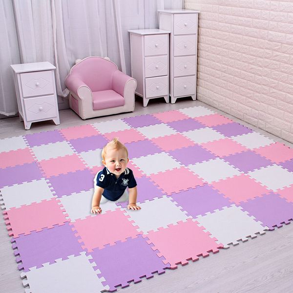 Play Mats Baby Puzzlematte aus EVA-Schaum, Kinderteppich, Spielteppich, geeignet für ineinandergreifende Sportbodenfliesen für Kinder, jede Schicht 29 x 29 cm, 230329