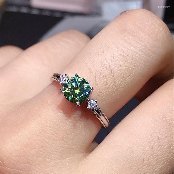 Обручальные кольца Зеленое сапфир изящный кольцо для женщин с монтажным драгоценным камнем предложения подарка подарка в День матери Herwedding Brit22