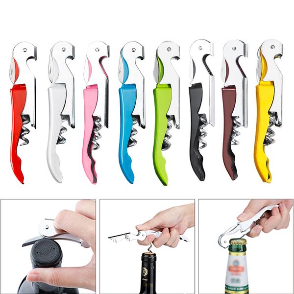 100pcs/lot çok fonksiyonlu 2 aradan 1 şişe açıcılar Paslanmaz çelik şarap mantar vidası tirbuşon bira kapağı sökücü mutfak gadget bar aksesuarları