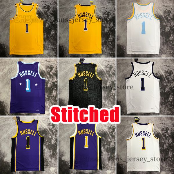 2023 Novas camisas de basquete d'Angelo 1 Nome de Russell Número de alta qualidade Sport Sport Sale de alta qualidade Jersey Ed Jersey