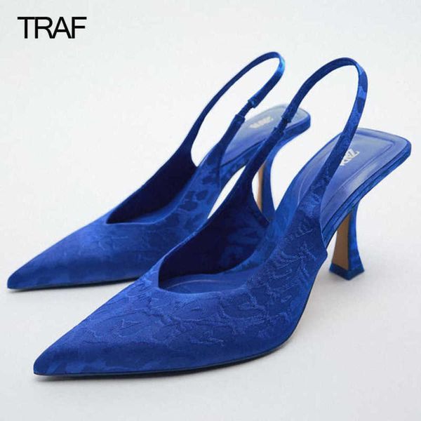 Scarpe eleganti Verde Blu Rosso Tacchi Donna Décolleté Scarpe da ufficio Donna Primavera Estate 2022 Moda Scarpe con tacco alto Slingback Stiletto Matrimoni 221130