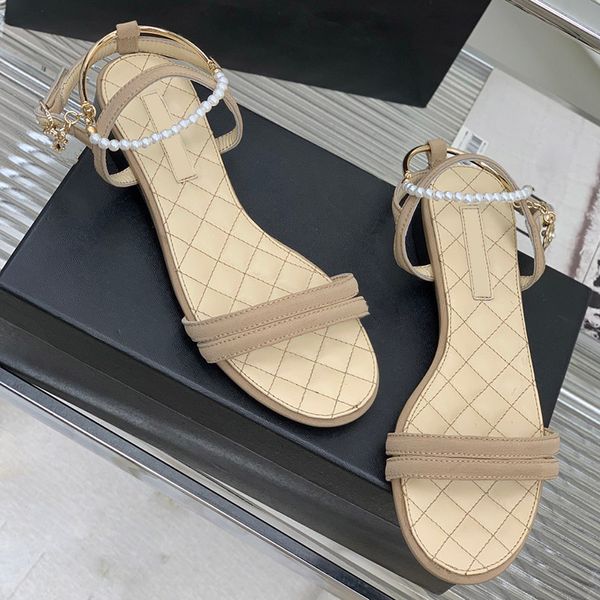 Sandálias de salto baixo feminino com chinelos de pérolas de pérolas de pérolas de cadeia slingbacks Sapatos de vestido TEXTURA TEXTURA MULA ROLONHA DOBOS LADIES SENHORAS AJUSTÁVEIS