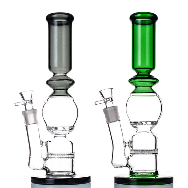 Bong di vetro verde narghilè Tornado Percolatore Tubo filtro a nido d'ape Olio Rigs Gorgogliatore Pipa ad acqua Bong 11,8 pollici 18mm Ciotola femmina