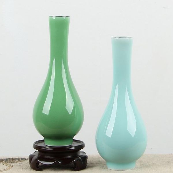 Vasi Kongshan Xinyu Longquan Celadon Guanyin Bottiglia di purificazione dell'acqua Vaso in ceramica Articoli per fiori Accessori per la casa cinesi