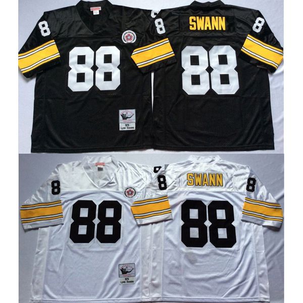 Amerikan Futbol Giyim Lynn Swann 88 Formalar Gerileme Erkek Beyaz Siyah Gömlek Mitchell Ness Yetişkin Boyut Dikişli Jersey Mix Sipariş
