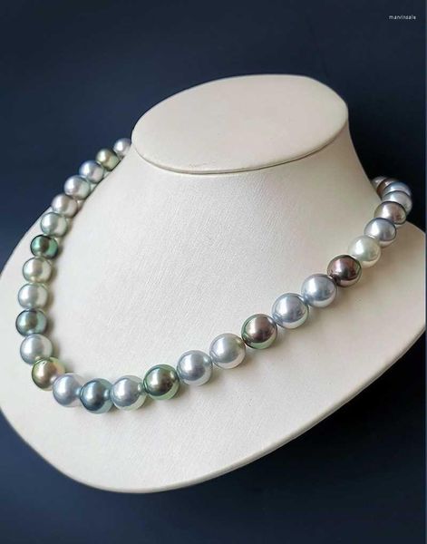 Chains Huge Elegant 11-12mm Natural South Sea Genuine Round Pearl Necklace For Women Jewely Necklaces Jewelry