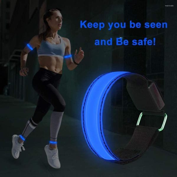 Braccialetto LED Luminoso Night Running Bracciale Bracciale Cintura di sicurezza riflettente Fascia da braccio per sport all'aria aperta