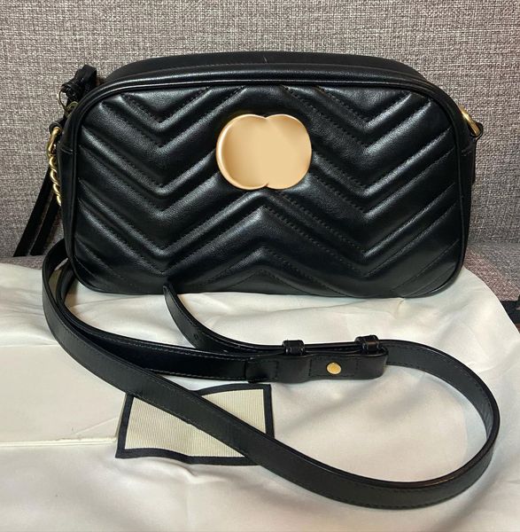 Bola de câmera Bolsa de luxo Marmont Bolsas de couro genuínas Hobo Mulheres Man Homem Tote Crossbody Designer Mulher Bolsa Bolsa de Bolsa de Bolsa Noturna Compras de Bolsa Cosmética