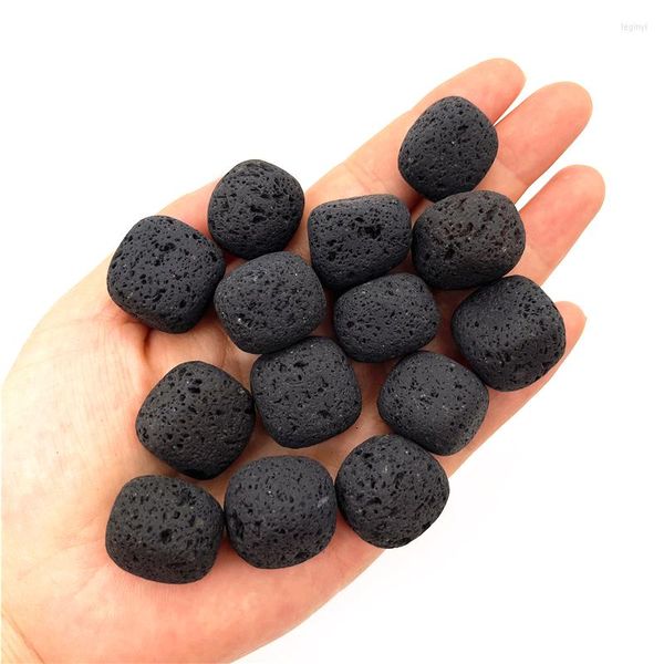 Figurine decorative Bellissimi 100 g di roccia vulcanica nera naturale Bulk Pietre burattate Campione di ghiaia Cristalli curativi Quarzo minerale