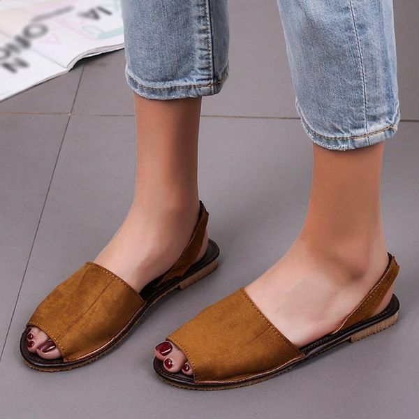 Sandals Vintage Flat Open Toe Summer Women Women Elastic Band Casual Beach Slipper Slipper's Hearhable Shoes #0720