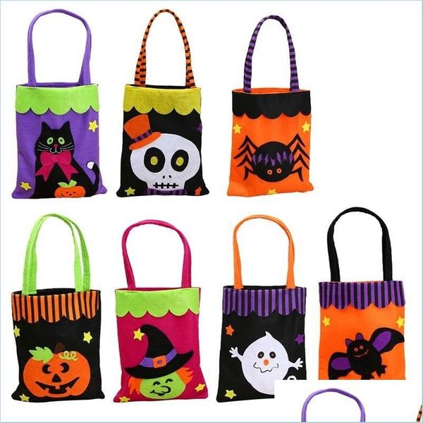 Borse portaoggetti Moda Festa di Halloween Dolcetto o scherzetto Borsa di zucca Regalo per bambini Bottino Dolci Borsa di caramelle Consegna a domicilio Giardino domestico Housekee Dhkzs