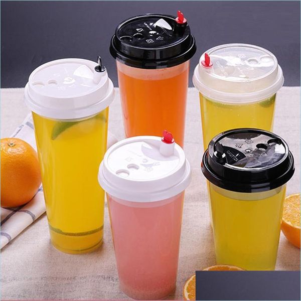 Bicchieri usa e getta Cannucce Plastica 700Ml 24Oz Bevande fredde spesse Succo di caffè Tazza di tè al latte Goccia Consegna Casa Giardino Cucina Sala da pranzo Ba Dh0Fa