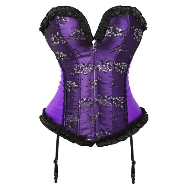 Bustini Corsetti Corsetto per donna Sexy allenatore in vita e pizzo con fiori Top Lingerie da sposa Bustini overbust