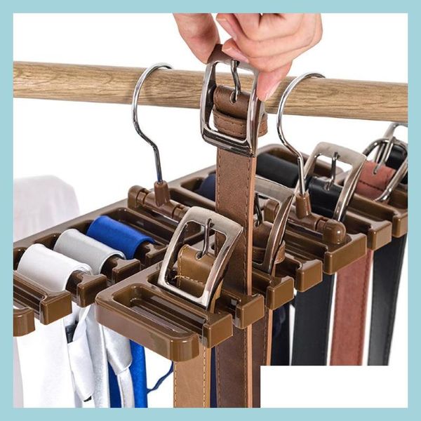 Aufbewahrungshalter Racks Kunststoff Krawattengürtel Schal Rack Organizer Schrank Kleiderschrank Platzsparer Aufhänger mit Metallhaken Drop Delivery Home Dhyt9