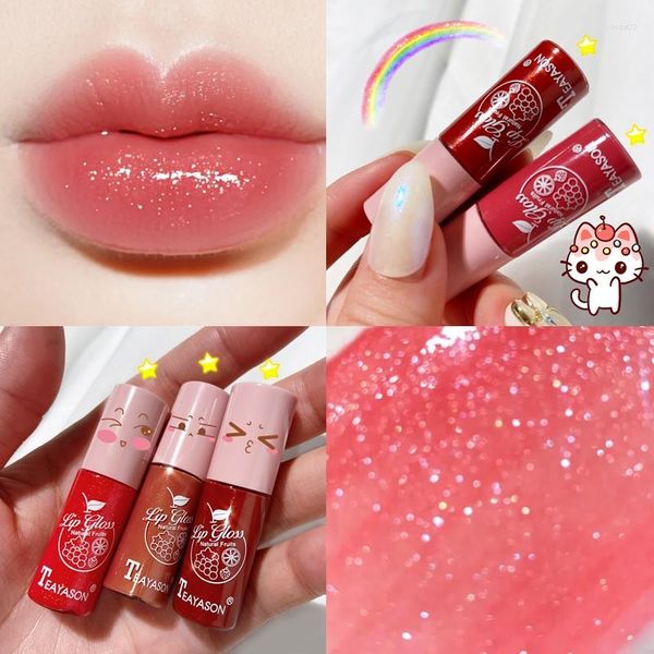 Lip Gloss 1 PZ Crystal Jelly Liquid Lipstick Waterproof Lasting Glitter Pigmenti lucidi Nude Pink Sexy Cosmetici idratanti