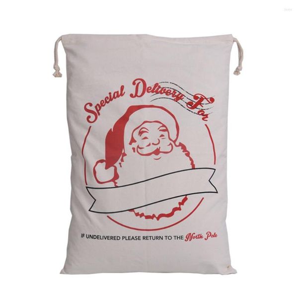 Décorations de Noël 1 pc Santa Sacks Cordon Toile Sac Grand Vintage Cadeau Sac Drop Pour 2023 Année