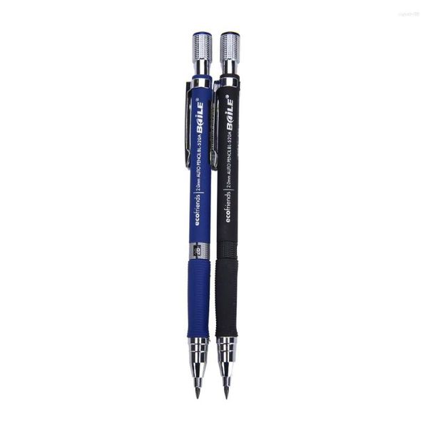 Lápis mecânicos Desenho de desenho de desenho para esboçar os artigos de papelaria 2B 2B 2,0 mm Blue Black Leadt Holder Pen
