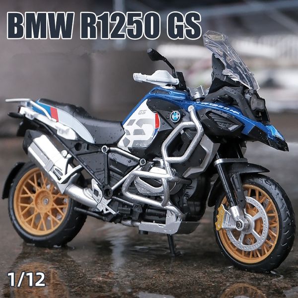 Electric RC Aircraft 1/12 R1250 GS Silvardo Alloy Racing Motorcycle Model Simulation Diecast Metal Street Sports Giocattolo per bambini Regali 230329