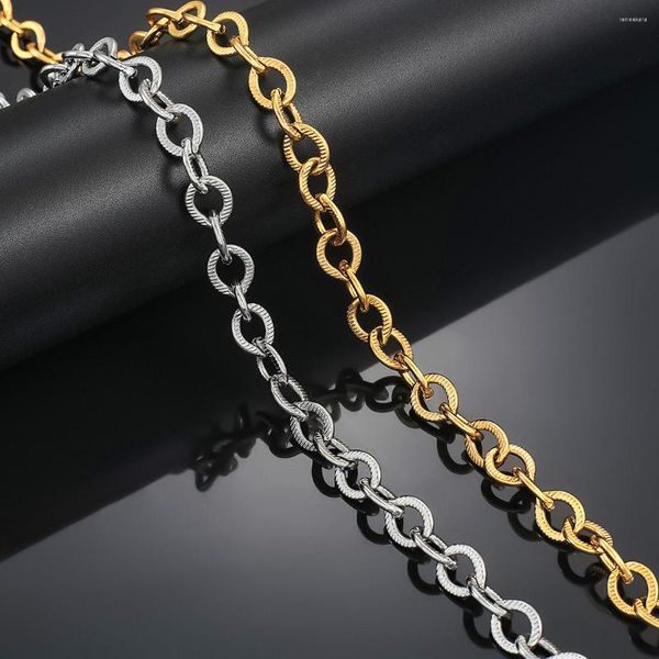 Correntes 10mm homens de aço inoxidável robusto elegante Cabo vintage Chain Chain Colar 2 Cor para jóias Fazendo 14-30 polegadas