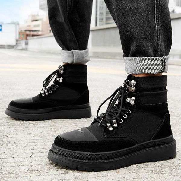 Botas hombre informales mens de tênis homem homem negro homem plana 2023 casual cuero para lazer casualas moda zapatos