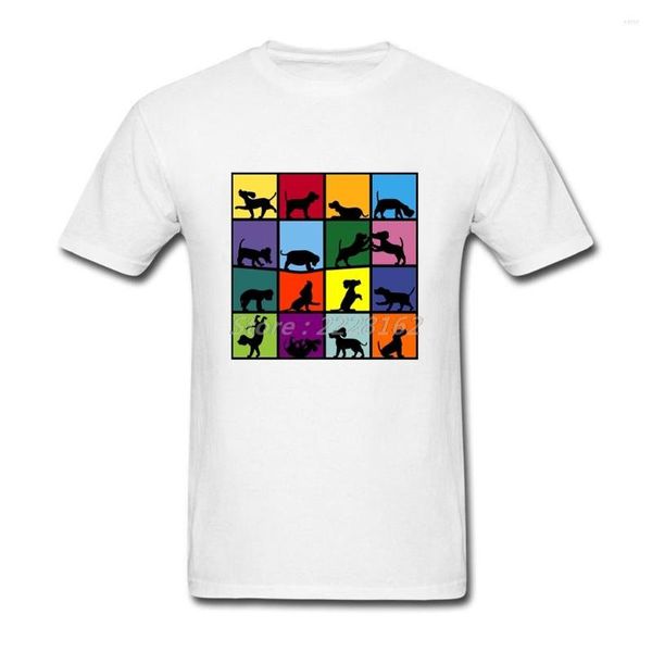 Мужские рубашки мужская мужская футболка для собаки кубик куб -бигль o шее