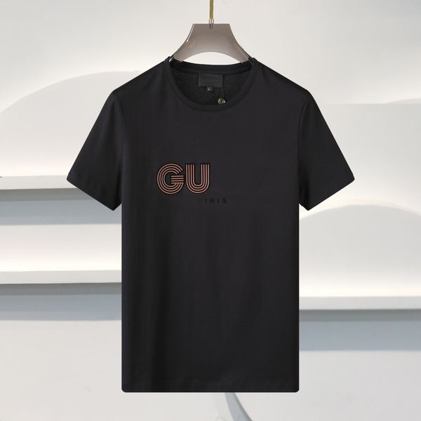 Letra de camiseta masculina impressão de luxo preto designer de moda branca de verão premium de manga curta de manga curta s-xxxl 007