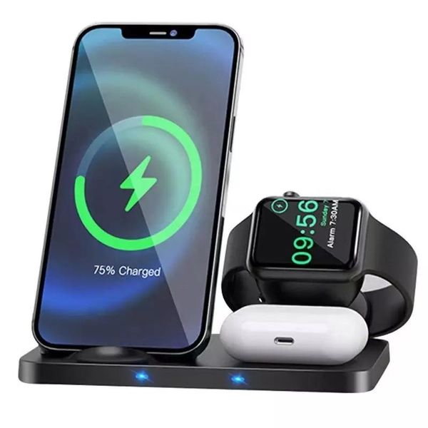 Faltbares drahtloses Ladegerät 3 in 1 Ladeständer für AirPods 2 Pro 3, Apple Watch, kompatibel mit iPhone 14/13/12/11 Serie/XS/XS MAX/XR/X/8P/8/Samsung Galaxy S23 Ultra